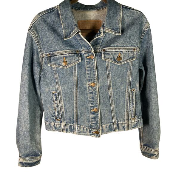 Liz Claiborne Authentics Denim‎ Jacket Womens Small Blue 100% Cotton Vintage Y2K - Picture 1 of 16